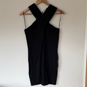 Leith Black Crisscross Bodycon Dress